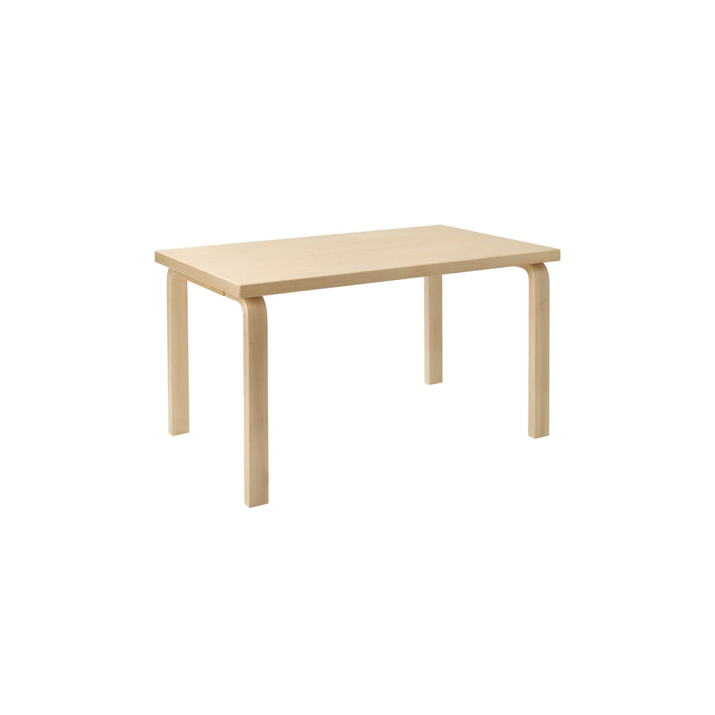Artek Aalto Children´s Table 80B (rectangular) design by Alvar Aalto: Legs and top edge-band natural lacquered solid birch and top surface birch veneer