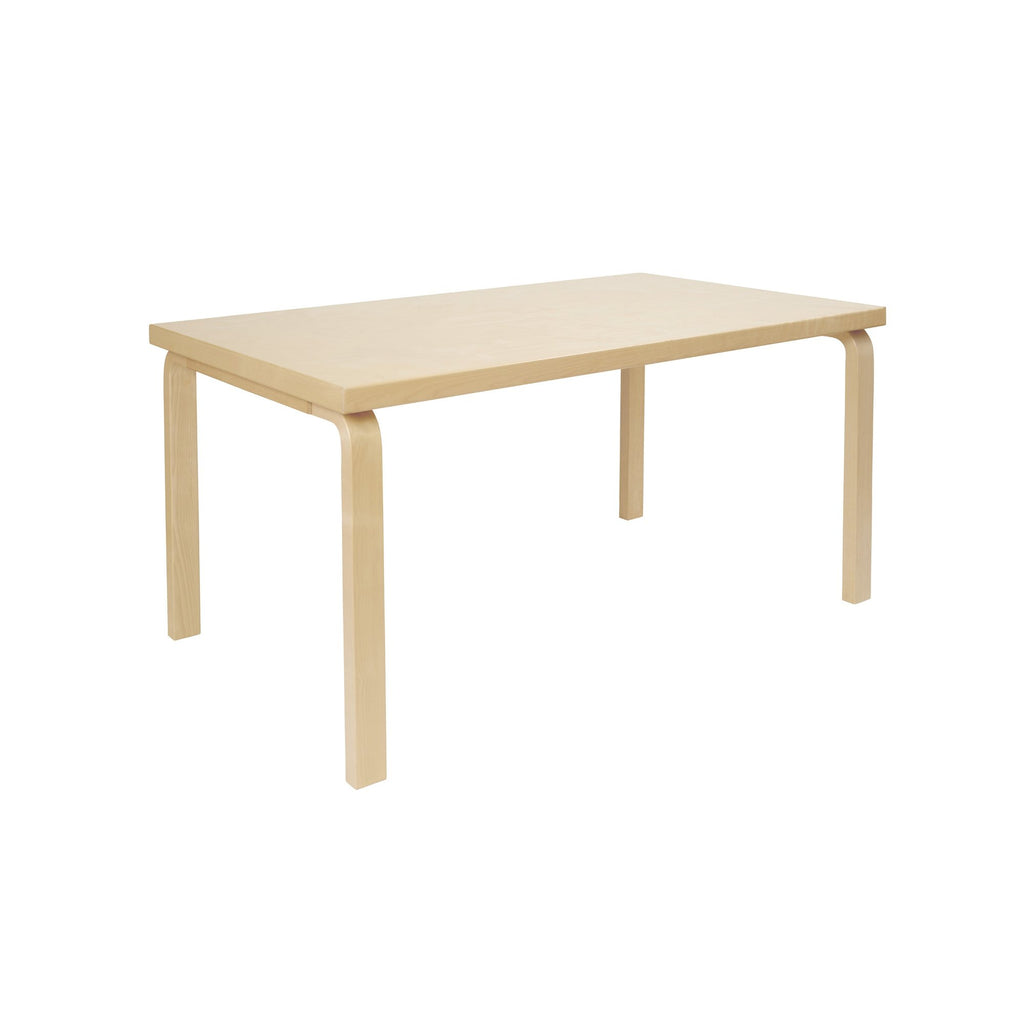 Artek Aalto Table 82A (rectangular) design by Alvar Aalto: Legs and top edge-band natural lacquered solid birch and top surface birch veneer
