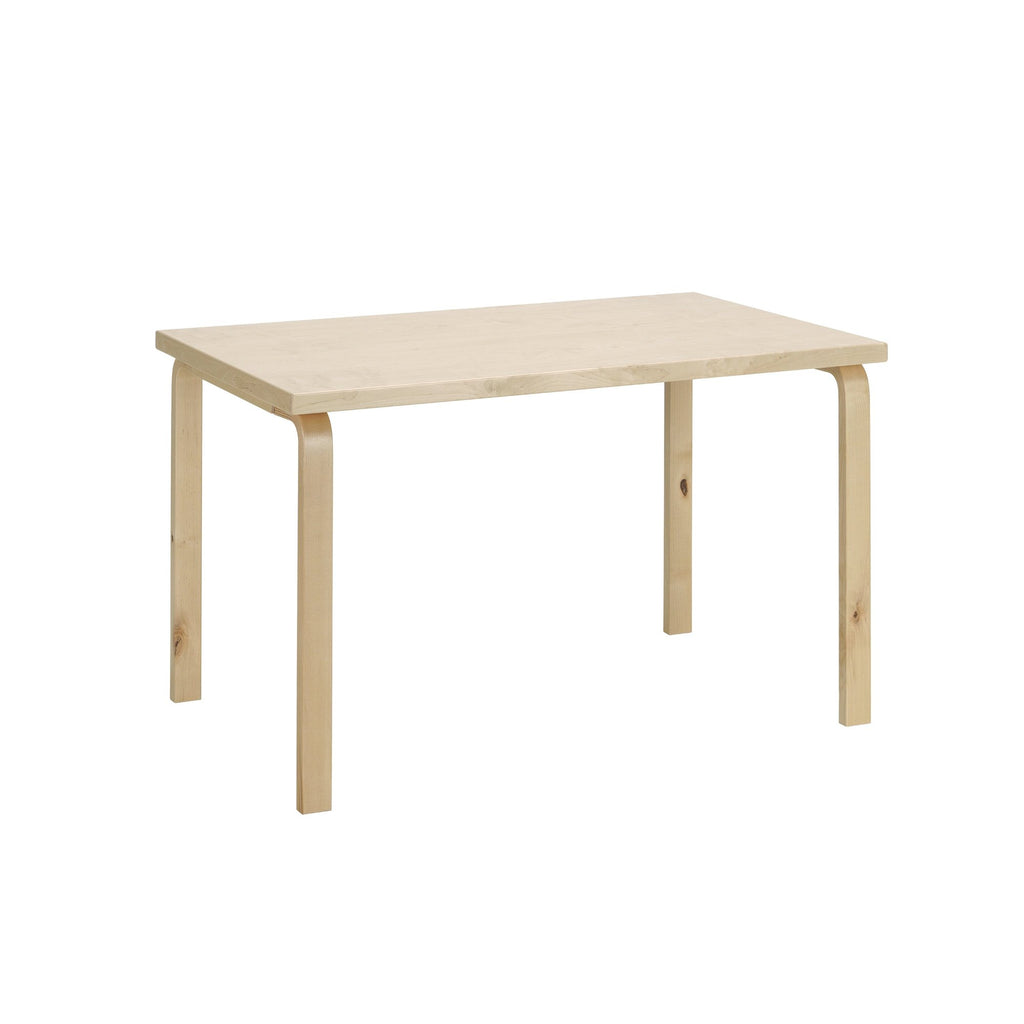 Artek Aalto Table 81B (rectangular) design by Alvar Aalto: Legs and top edge-band natural lacquered solid wild birch and top surface wild birch veneer