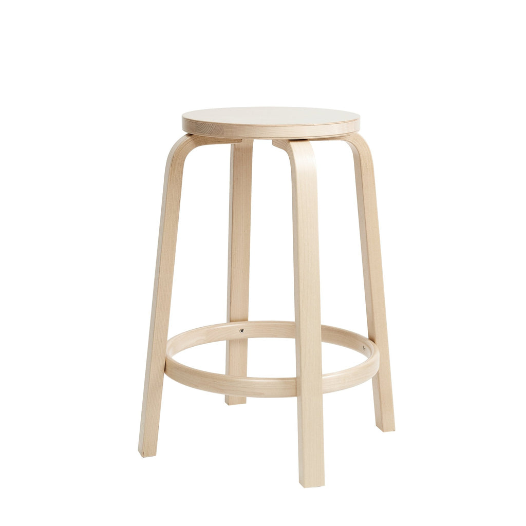 Artek Bar Stool 64 design by Alvar Aalto: clear lacquered birch