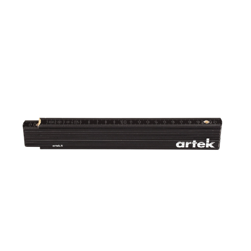 Folding Ruler 2 m from Artek's Architect's Tools collection, made of painted black beech wood.