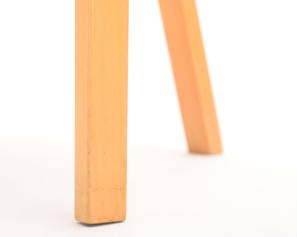 Close-up view of the chair legs.