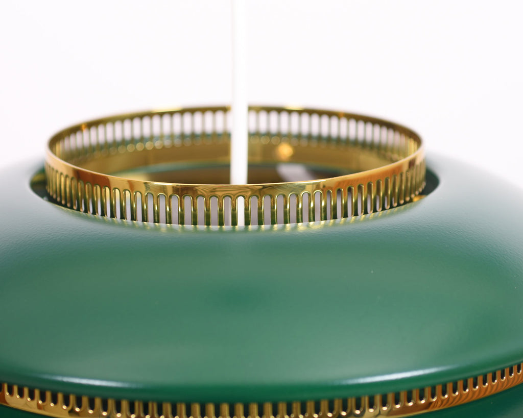 Close-up of the Beehive A331 pendant light, showing the layered metal structure.