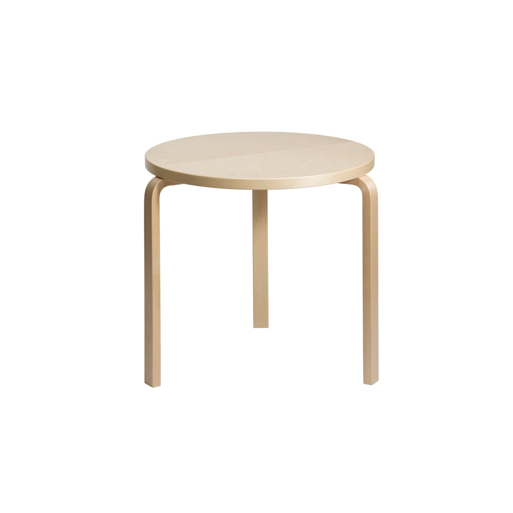 Artek Aalto Table 90B (round) design by Alvar Aalto: Legs and top edge-band natural lacquered solid birch and top surface birch veneer