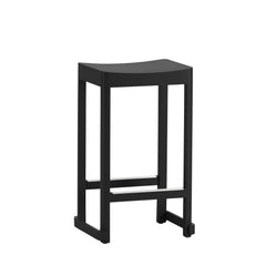 Atelier bar stool, low – Black lacquered