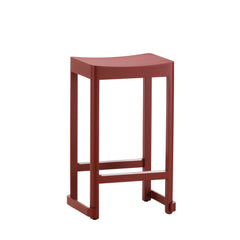 Atelier bar stool, low – Dark red lacquered