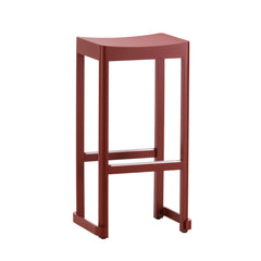 Atelier bar stool, high – Dark red lacquered