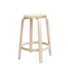 Bar stool 64, low – Birch/white laminate