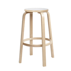 Bar stool 64, high – Birch/white laminate