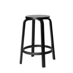 Bar stool 64, low – Black lacquered