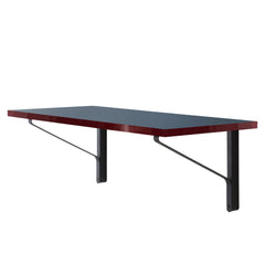 Kaari wall console reb 006 – Black stained/blue linoleum/red edge