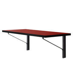 Kaari wall console reb 006 – Black stained/red linoleum/black edge