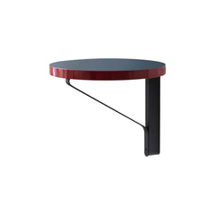 Kaari wall shelf reb 007 – Black stained/blue linoleum/red edge