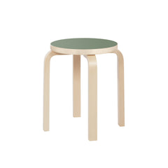 Stool e60 - special colour ways – Birch/olive linoleum