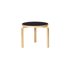 Aalto table 90d – Birch/black linoleum