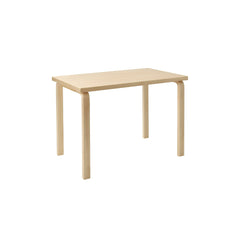 Artek Aalto Table 80B (rectangular) design by Alvar Aalto: Legs and top edge-band natural lacquered solid birch and top surface birch veneer