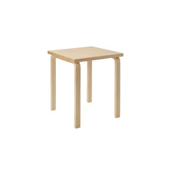 Artek Aalto Table 80C (square) design by Alvar Aalto: Legs and top edge-band natural lacquered solid birch and top surface birch veneer