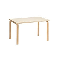 Artek Aalto Table 81B (rectangular) design by Alvar Aalto: Legs and top edge-band natural lacquered solid birch and top surface birch veneer