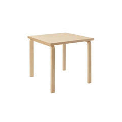 Artek Aalto Table 81C (square) design by Alvar Aalto: Legs and top edge-band natural lacquered solid birch and top surface birch veneer