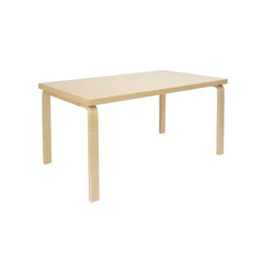 Artek Aalto Table 82A (rectangular) design by Alvar Aalto: Legs and top edge-band natural lacquered solid birch and top surface birch veneer