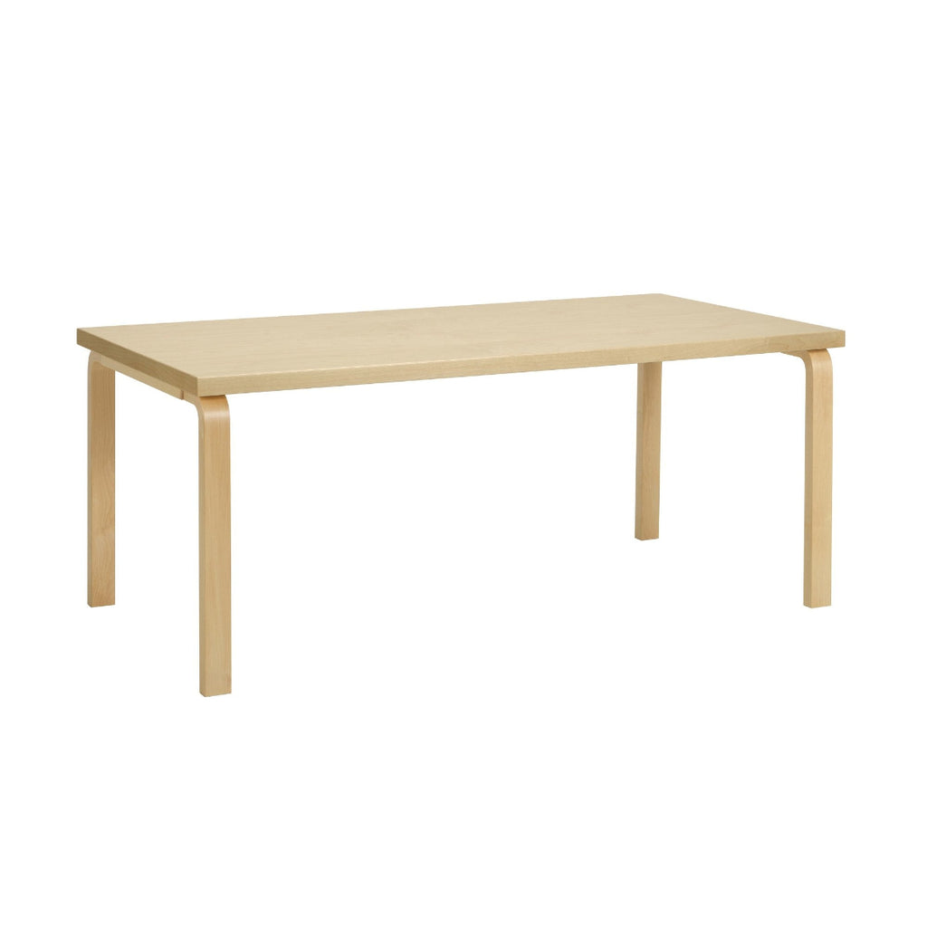 Artek Aalto Table 83 (rectangular) design by Alvar Aalto: Legs and top edge-band natural lacquered solid birch and top surface birch veneer