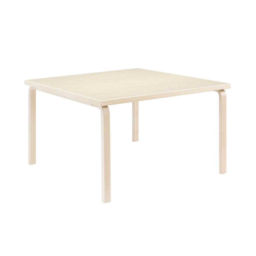 Artek Aalto Table 84 (square) design by Alvar Aalto: Legs and top edge-band natural lacquered solid birch and top surface birch veneer