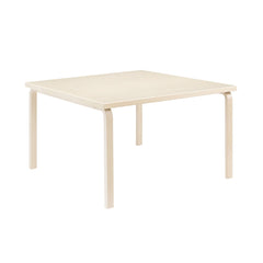 Artek Aalto Table 84 (square) design by Alvar Aalto: Legs and top edge-band natural lacquered solid birch and top surface birch veneer