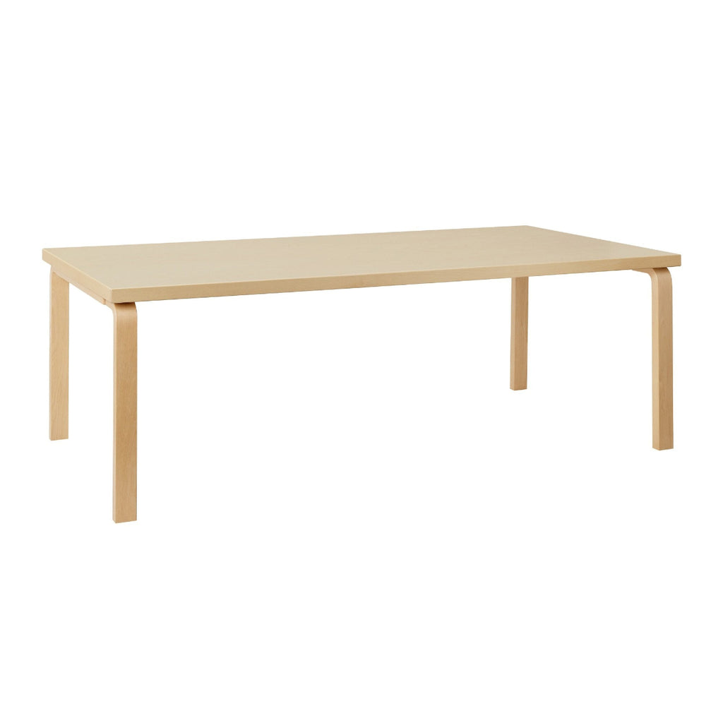 Artek Aalto Table 86 (rectangular) design by Alvar Aalto: Legs and top edge-band natural lacquered solid birch and top surface birch veneer