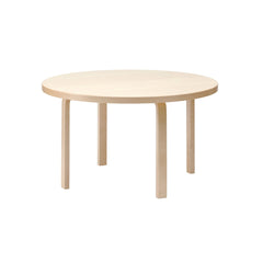 Artek Aalto Table 91 (round) design by Alvar Aalto: Legs and top edge-band natural lacquered solid birch and top surface birch veneer