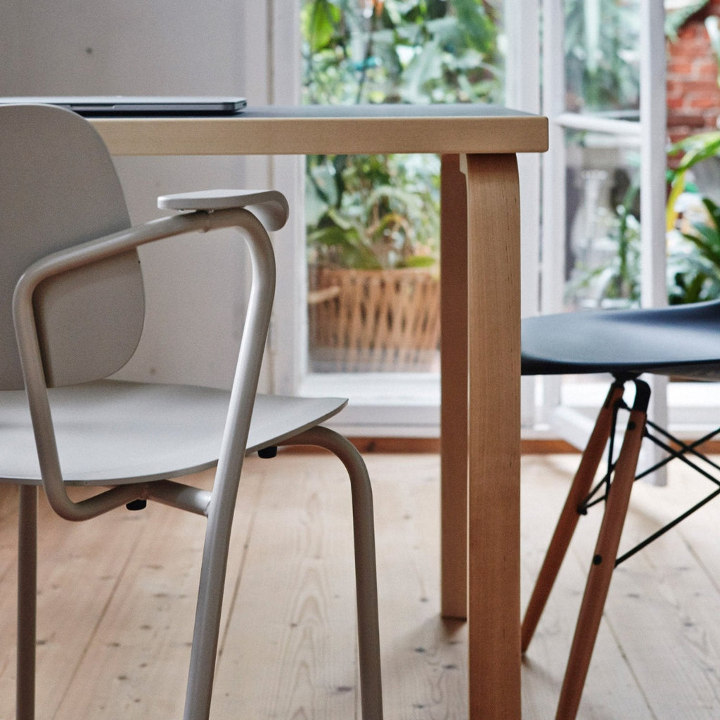 Close-up interior view featuring Aalto Table  paired with Lukki Chair.