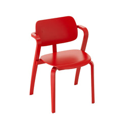 Artek Aslak Chair Design by Ilmari Tapiovaara: red lacquered beech