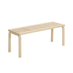 Artek Bench 153A design by Alvar Aalto: clear lacquered birch