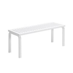Artek Bench 153A design by Alvar Aalto: white lacquered birch