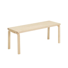 Artek Bench 153A solid top design by Alvar Aalto: clear lacquered birch