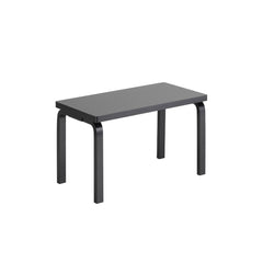Artek Bench 153B solid top design by Alvar Aalto: black lacquered