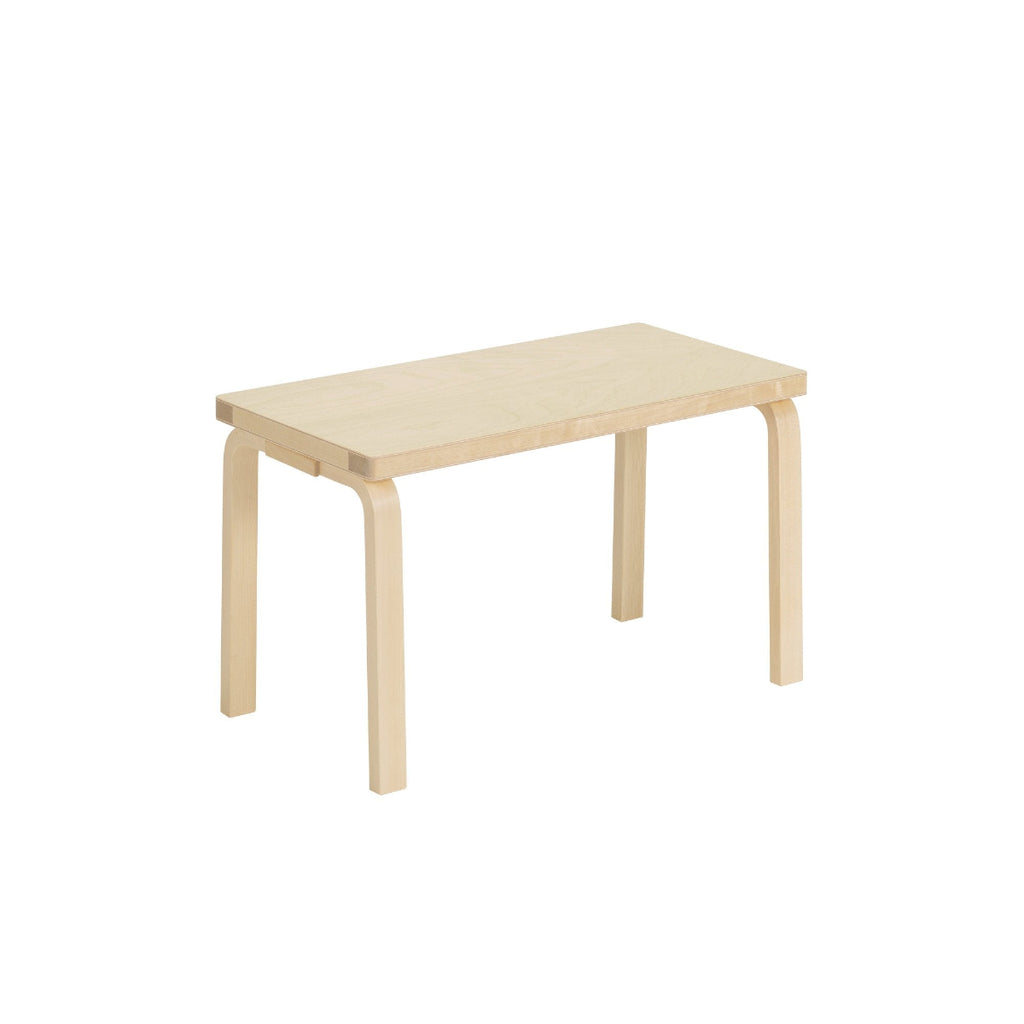 Artek Bench 153B solid top design by Alvar Aalto: clear lacquered