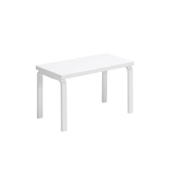Artek Bench 153B solid top design by Alvar Aalto: white lacquered