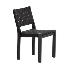Artek Chair 611 design by Alvar Aalto: Frame black lacquered birch, black/
black webbing
