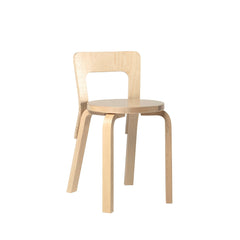 Artek Chair 65 design by Alvar Aalto: Legs and backrest natural lacquered birch, seat birch veneer