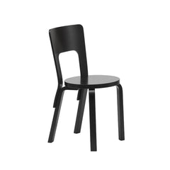 Artek Chair 66 design by Alvar Aalto: Legs and backrest black lacquered birch, seat black lacquered