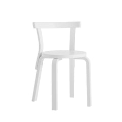Artek Chair 68 design by Alvar Aalto: Legs and backrest white lacquered, seat white lacquered