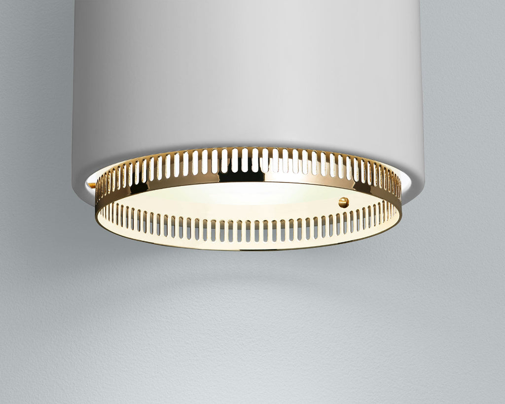 Close-up product image of Artek Pendant Light A110, focusing on the lower part of the fixture, where the brass ring detail is visible.