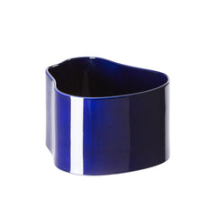 Riihitie Plant Pot (Large) in dark blue, designed by Aino Aalto. Model A, featuring a sleek and minimalist design without corners. Handmade from ceramic. Suitable for indoor use only.