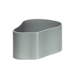 Riihitie Plant Pot (Large) in light grey, designed by Aino Aalto. Model A, featuring a sleek and minimalist design without corners. Handmade from ceramic. Suitable for indoor use only.