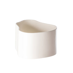 Riihitie Plant Pot (Large) in white, designed by Aino Aalto. Model A, featuring a sleek and minimalist design without corners. Handmade from ceramic. Suitable for indoor use only.