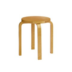 Artek Stool E60, design by Alvar Aalto (four legs): Legs birch honey stained,
seat honey stained