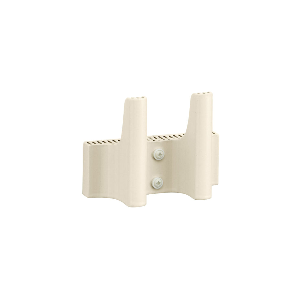 Tiili Wall Hook in white, designed by Xavier Mañosa for Artek. Suitable for hanging items. Each piece is unique, cut and finished by hand from machine-extruded clay, then dried, fired, and glazed.