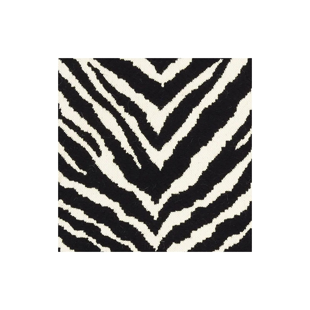 Product image of black and white Zebra fabric. Close-up of the fabric surface.